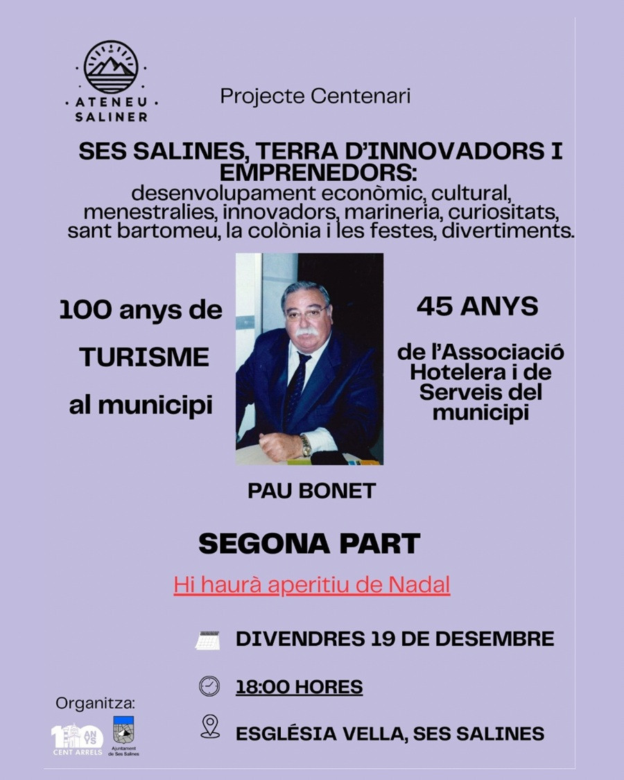 Conferència de Pau Bonet i projecció del documental "100 anys de turisme"